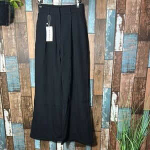 Black XS Wide-Leg trouser Pants